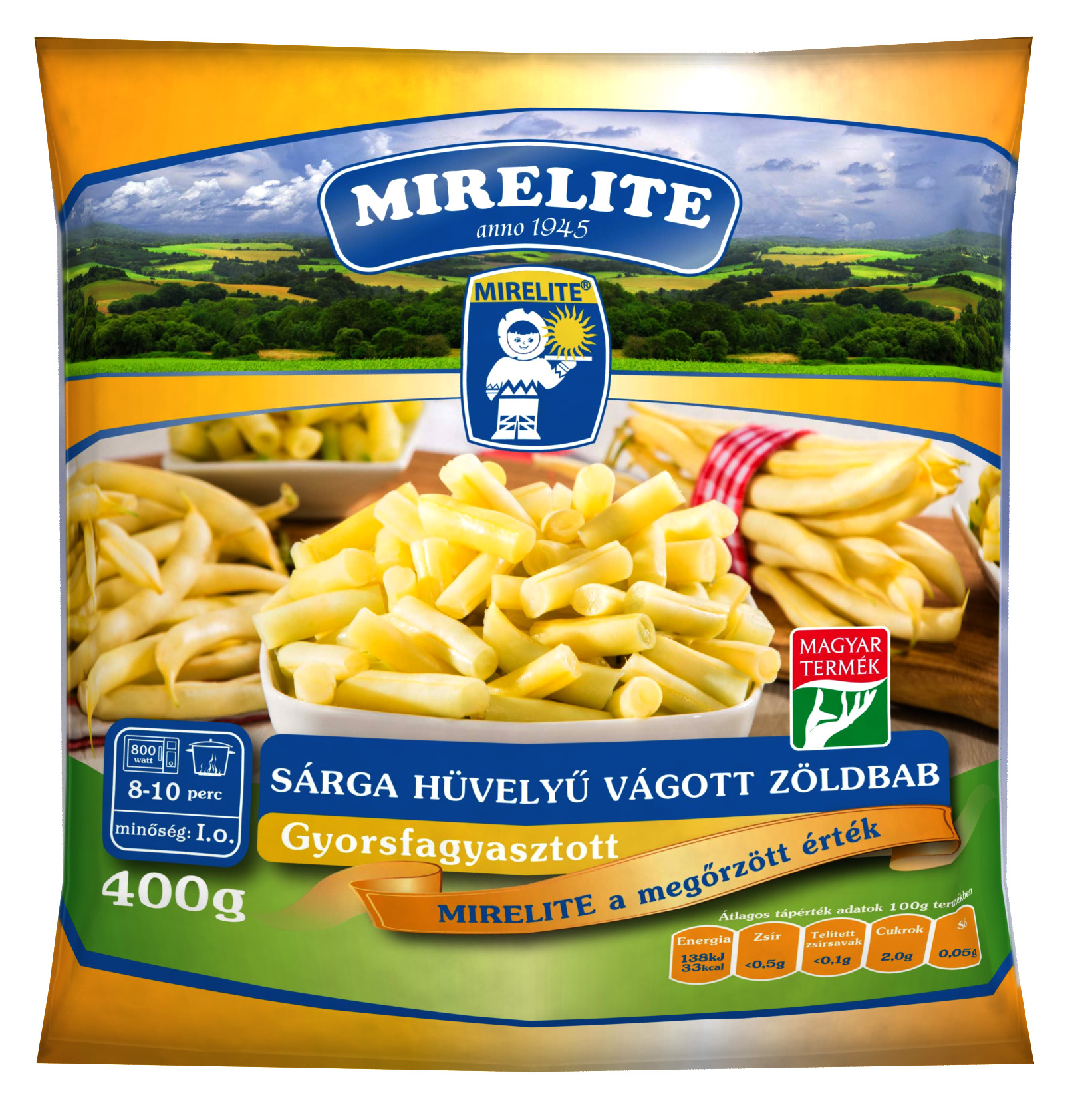 MIRELITE sárgahüvelyű vágott zöldbab 400g